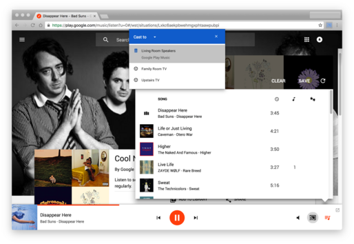 グーグル、Chromeブラウザに「Google Cast」機能を統合