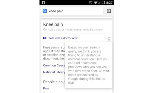 Google、医師とビデオチャットで相談できるサービスを試験中　症状などを検索した結果に表示