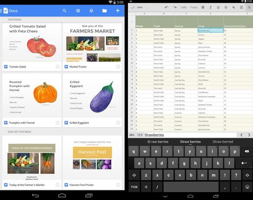 Google、iOS/Android向けオフィス文書アプリ「ドキュメント」「スプレッドシート」をリリース