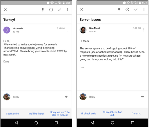 Google、返信メールを自動で生成する機能を「Inbox by Gmail」に実装へ　機械学習を活用