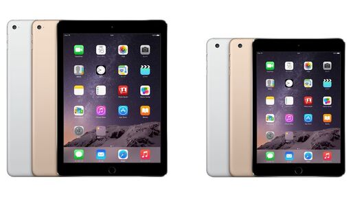 ドコモ・au・ソフトバンク、「iPad Air 2」「iPad mini 3」を10月下旬より発売