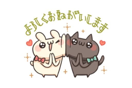 【LINE無料スタンプ】『うさぎのしろとねこのくろ ふりー！』が登場、配布期間は6月23日まで