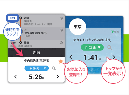 「乗換案内」に“乗車タイマー”機能が追加、通勤通学でのカウントダウンが地味に便利
