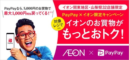 PayPayがついにイオンで利用可能に、最大20%還元キャンペーンも適用　関東・山梨の32店舗から導入