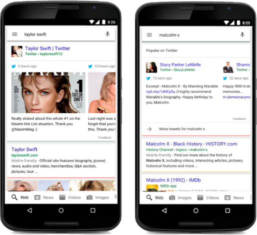 GoogleでTwitterのリアルタイム検索が復活、数秒前のツイートも表示
