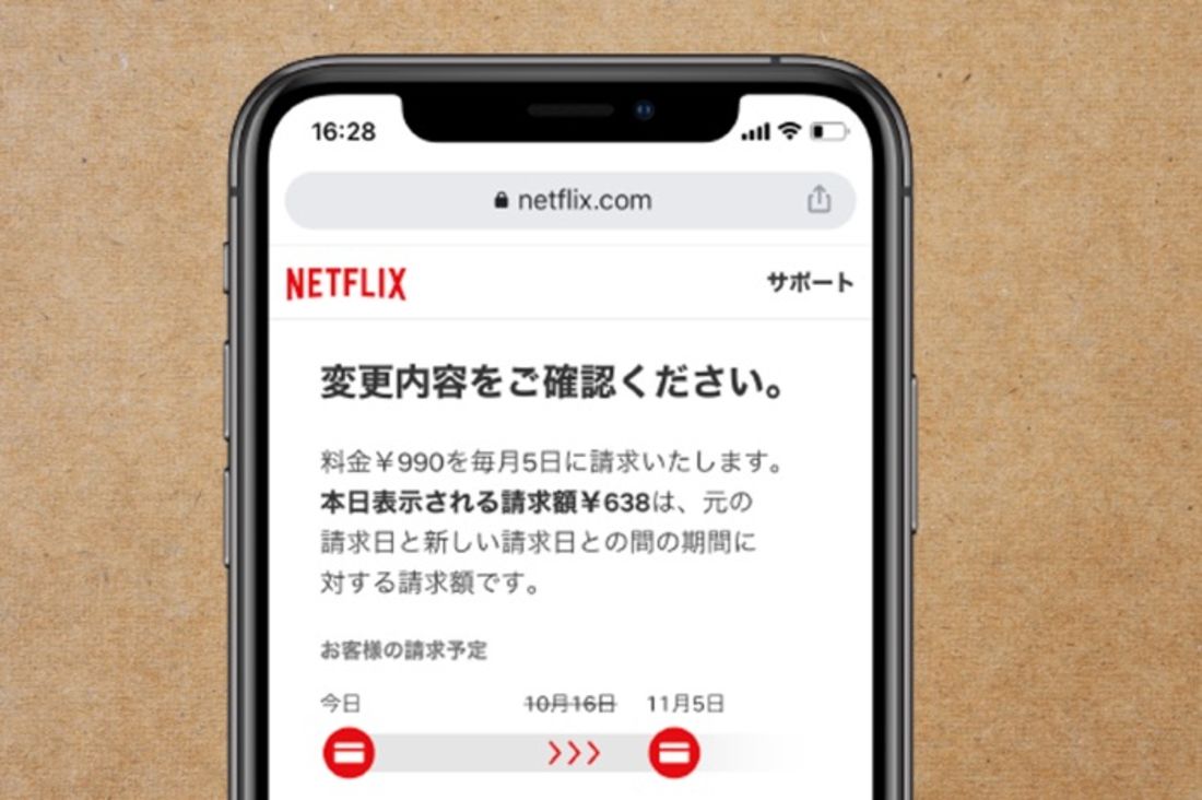 Netflix　支払い日　変更