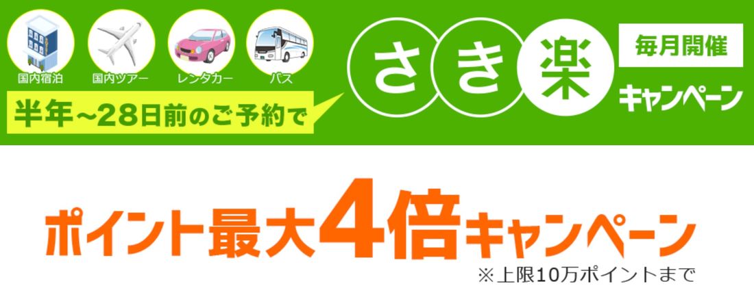 【楽天トラベル高速バス】さき楽キャンペーン