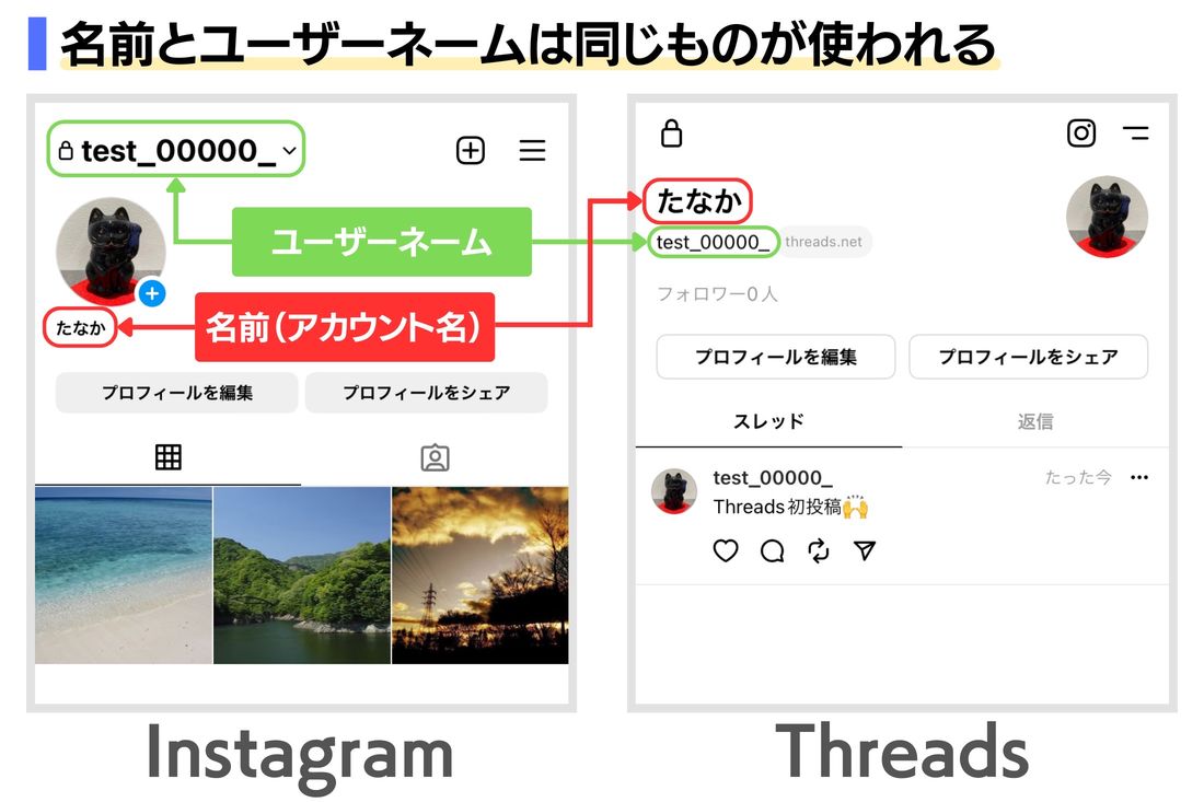 【Threads】名前の変更