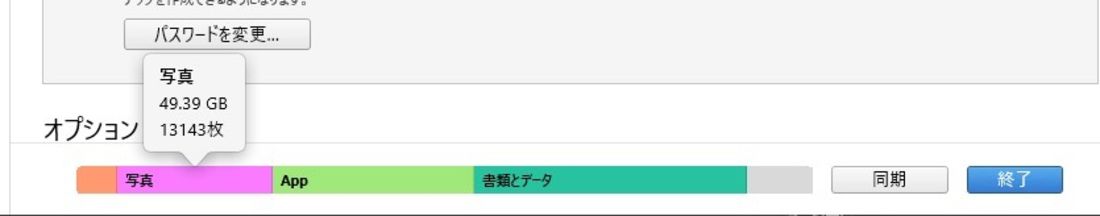 グラフ部分にカーソルを合わせると、内訳が表示される