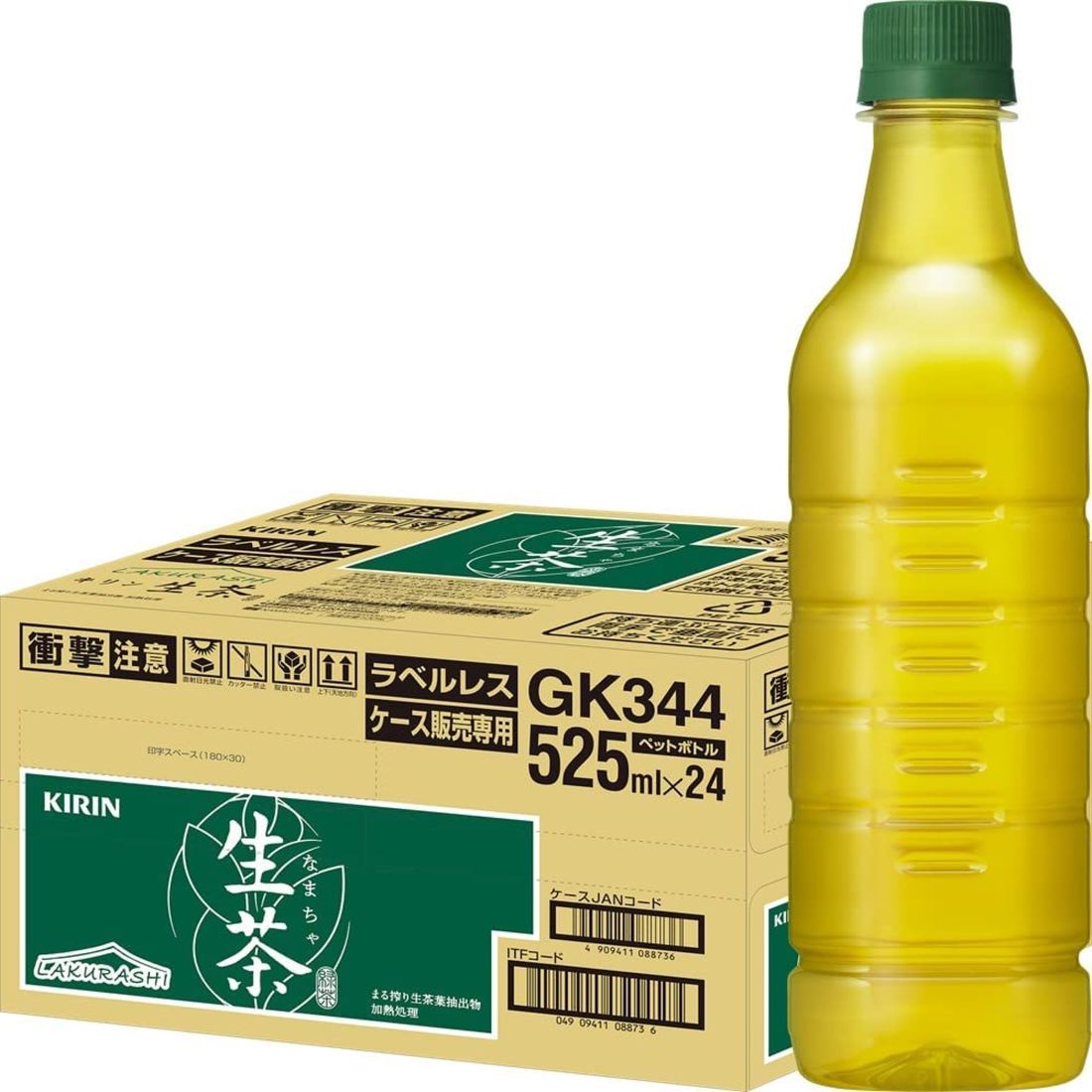 【Amazon.co.jp限定】 キリン 生茶ラベルレス（525mlペットボトル24本）