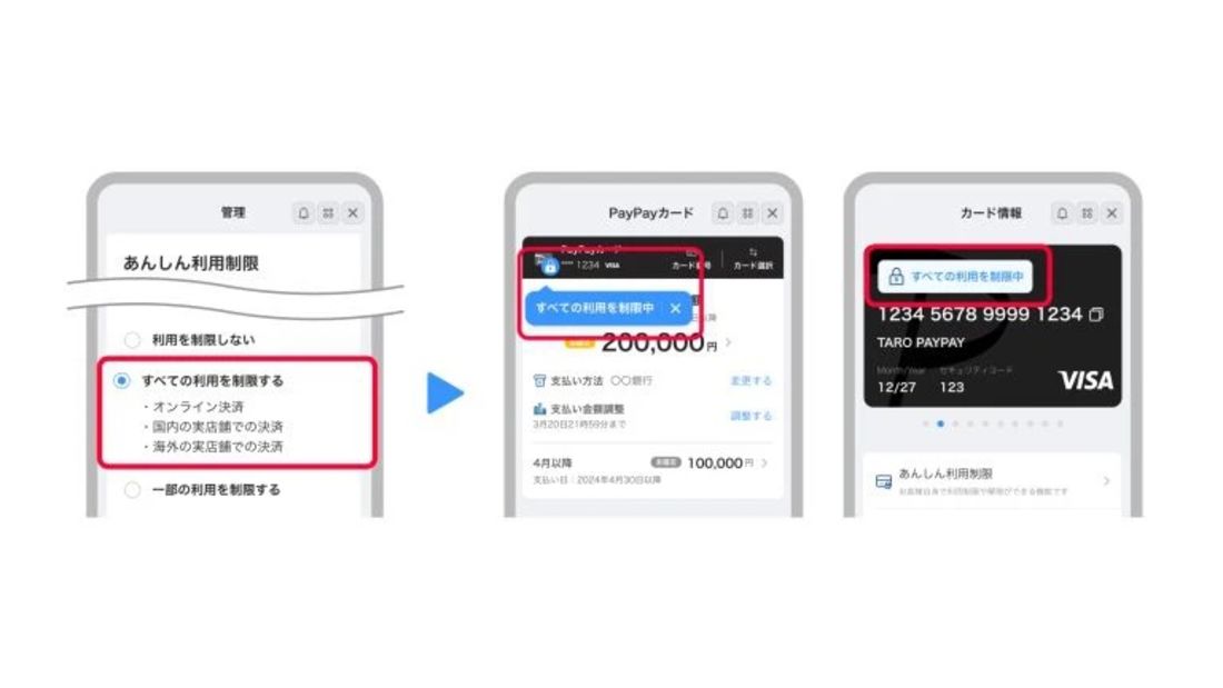 PayPayカード　あんしん利用制限