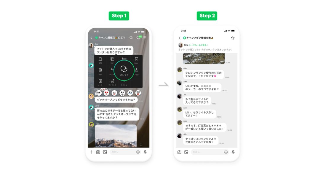 LINEオープンチャット　スレッド