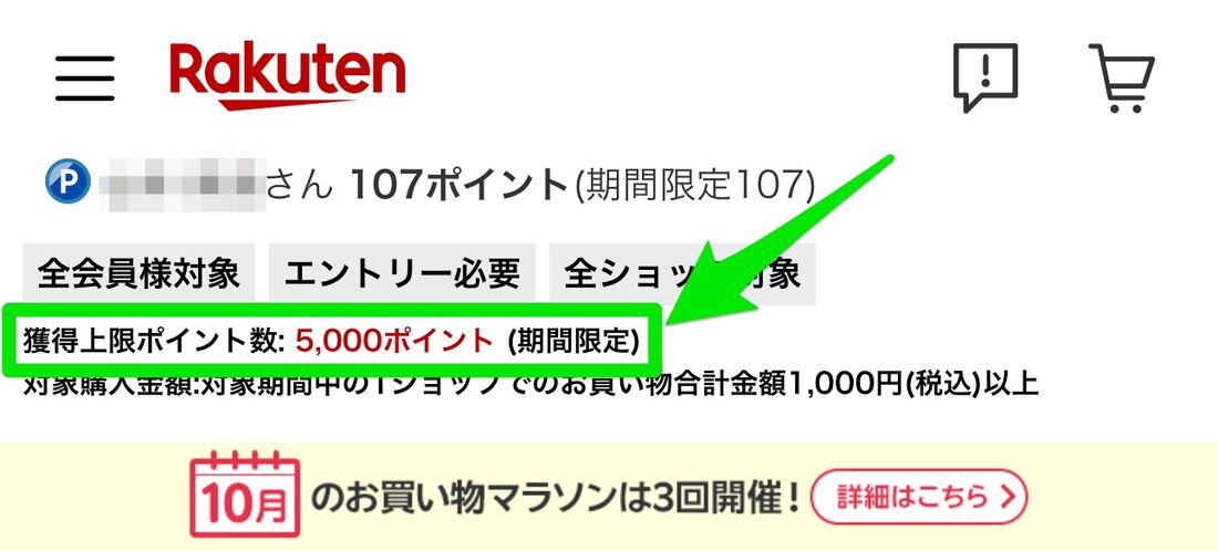 3回開催の場合は上限が5000ポイントに