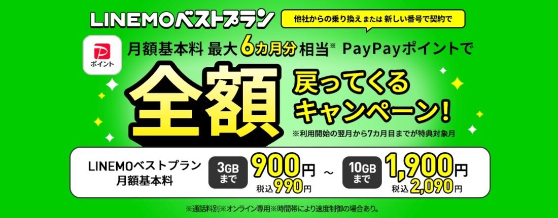 【LINEMO】PayPayポイントキャンペーン