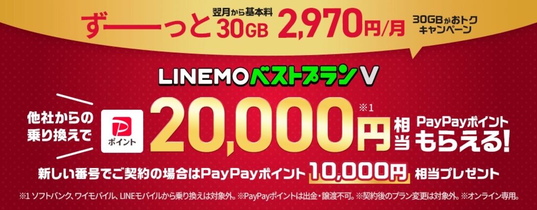 【LINEMO】PayPayポイントキャンペーン