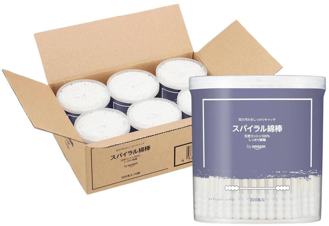 by Amazon スパイラル綿棒 200本x6個 (Presto!)