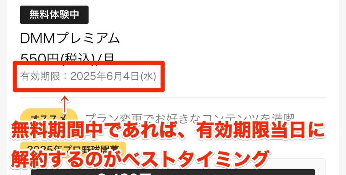 DMMプレミアム 解約のベストタイミング