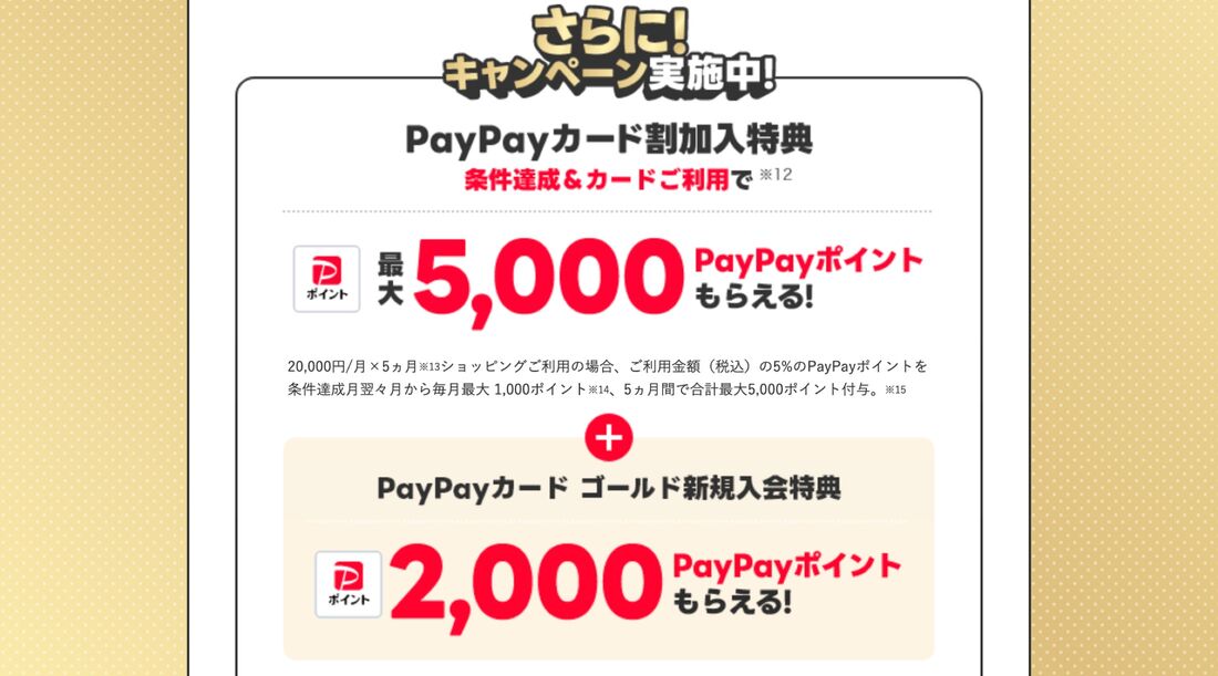 PayPayカード割加入特典