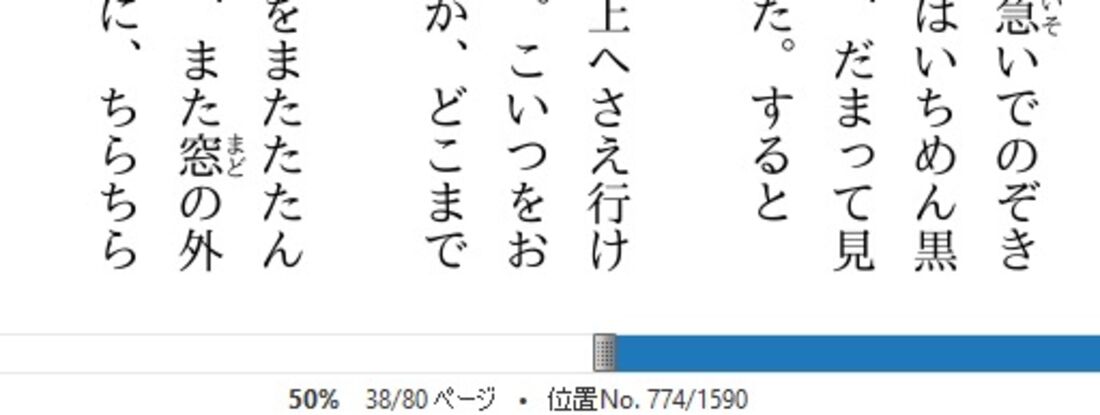 画面下部でページ数／位置を確認