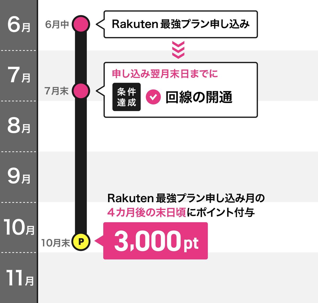 楽天モバイル もう1回線申し込み ポイント付与日