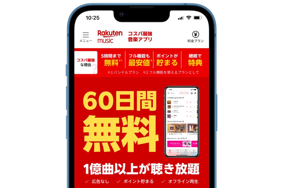 楽天ミュージック 60日無料キャンペーン