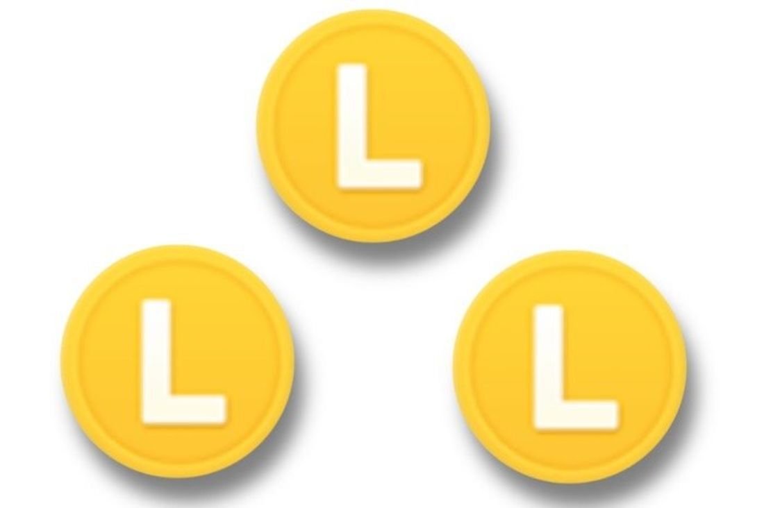 LINEコインは黄色い「L」マーク