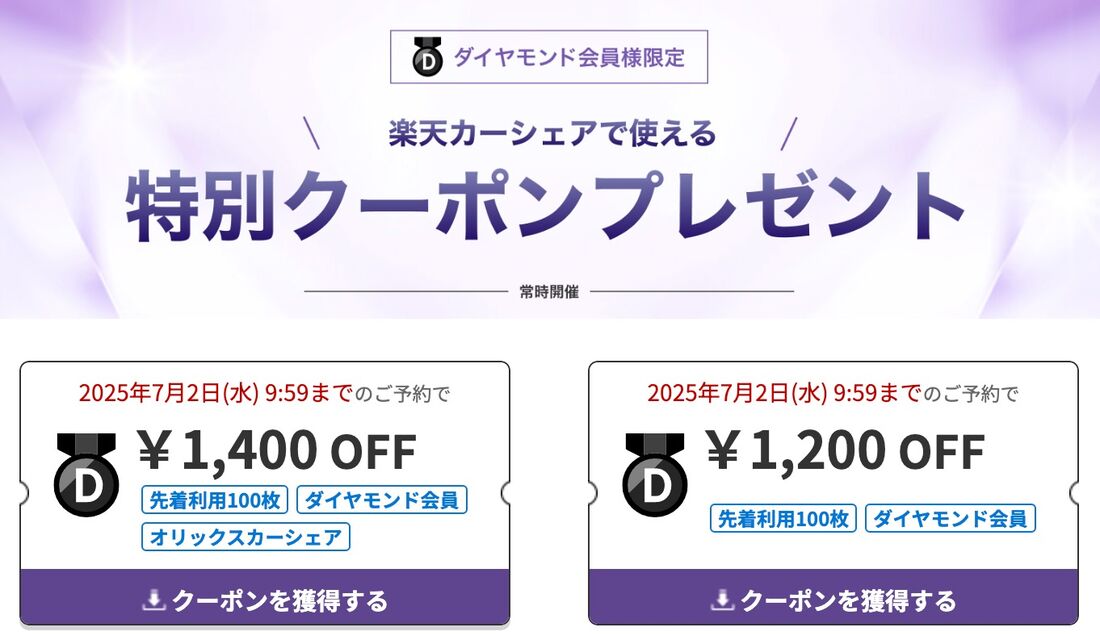 楽天カーシェア割引クーポン