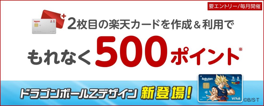 2枚目の楽天カードを作成&利用でポイント進呈