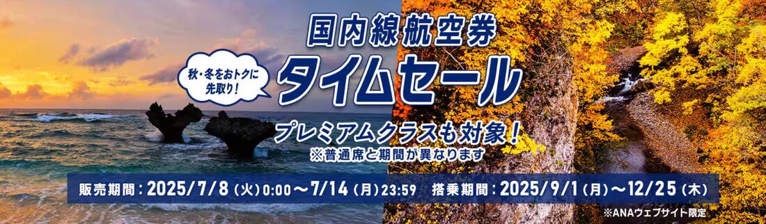 WEB限定!国内線航空券タイムセール
