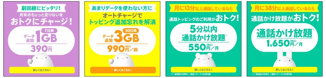 povo2.0 データ追加・通話トッピング