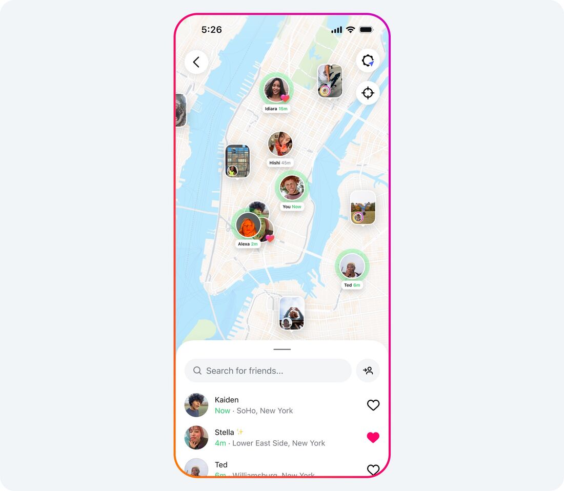 Instagram 位置情報共有