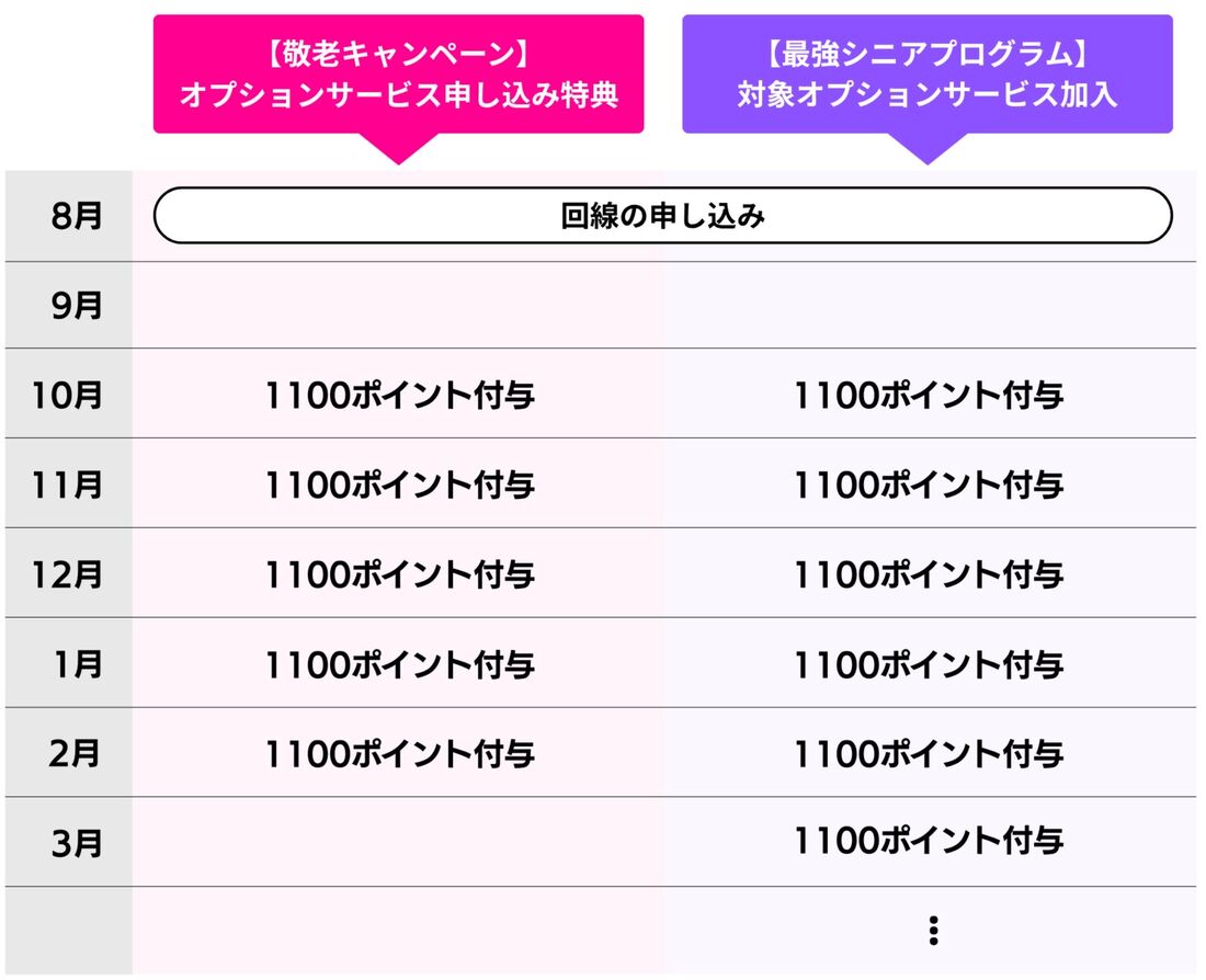 楽天モバイル 敬老キャンペーン オプションサービス申し込み特典