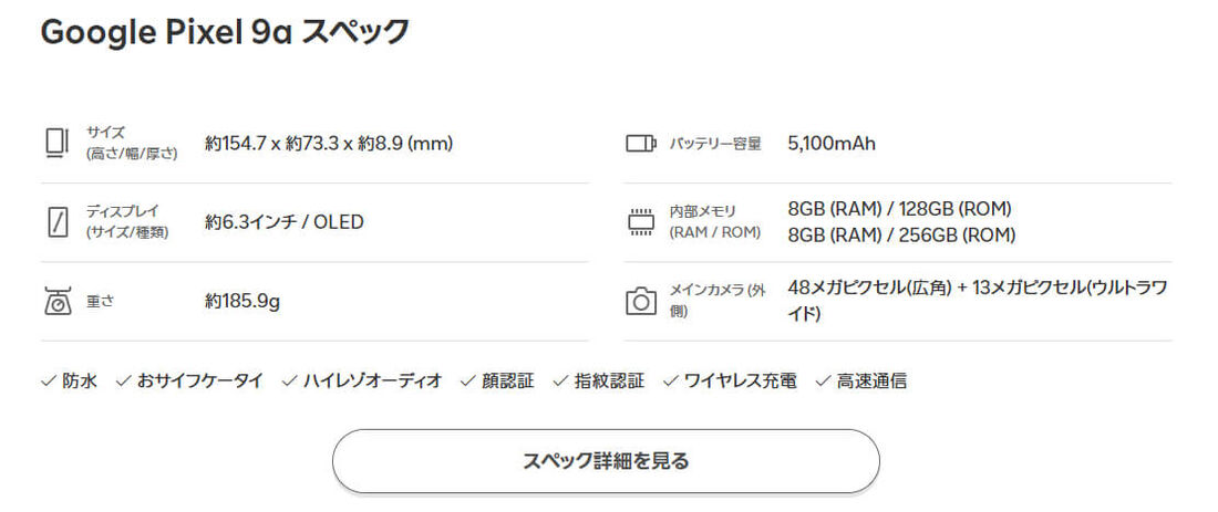 楽天モバイル販売機種スペック