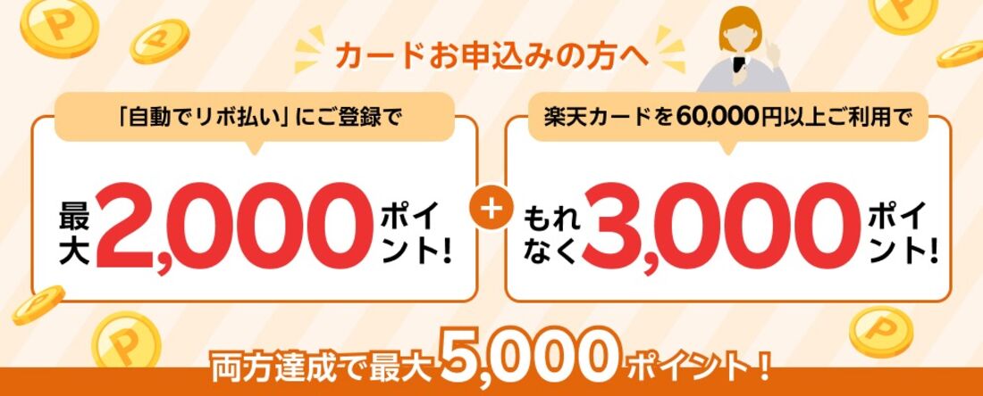 「自動でリボ払い」に登録&利用で最大5000ポイント
