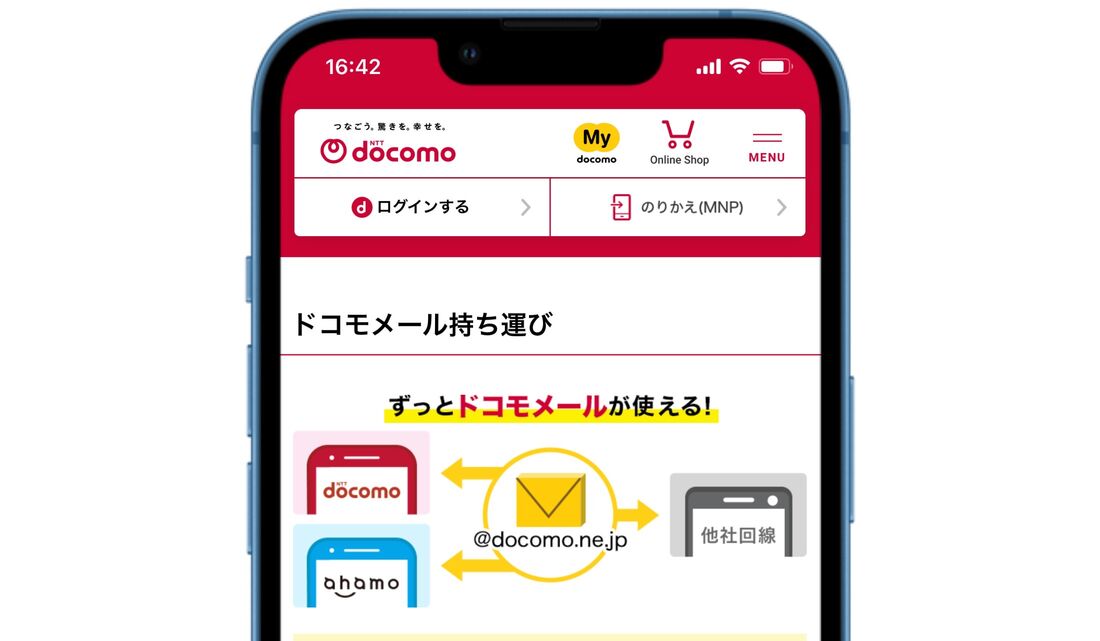 ドコモメール持ち運び