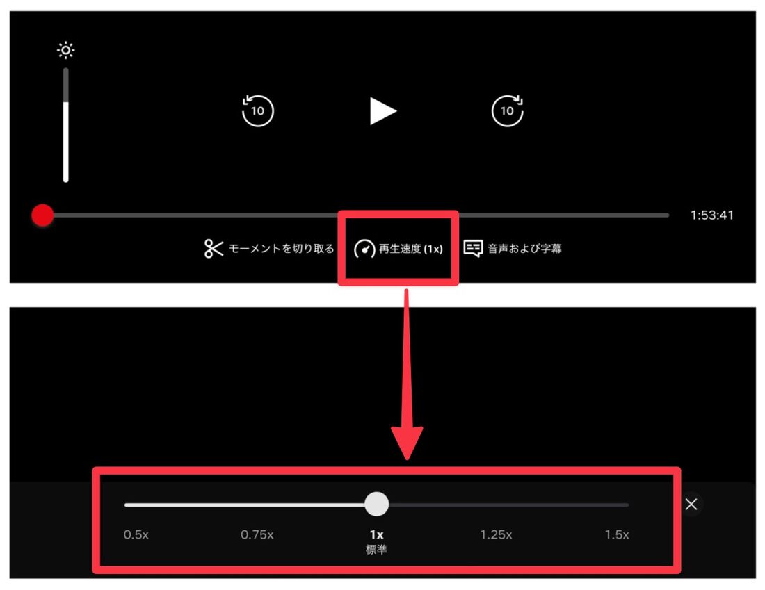 Netflix 再生速度変更