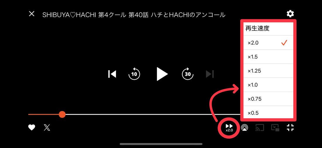 dアニメストア 再生速度