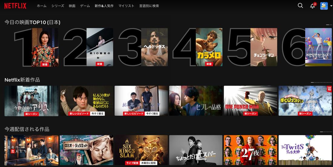 Netflix ラインナップ