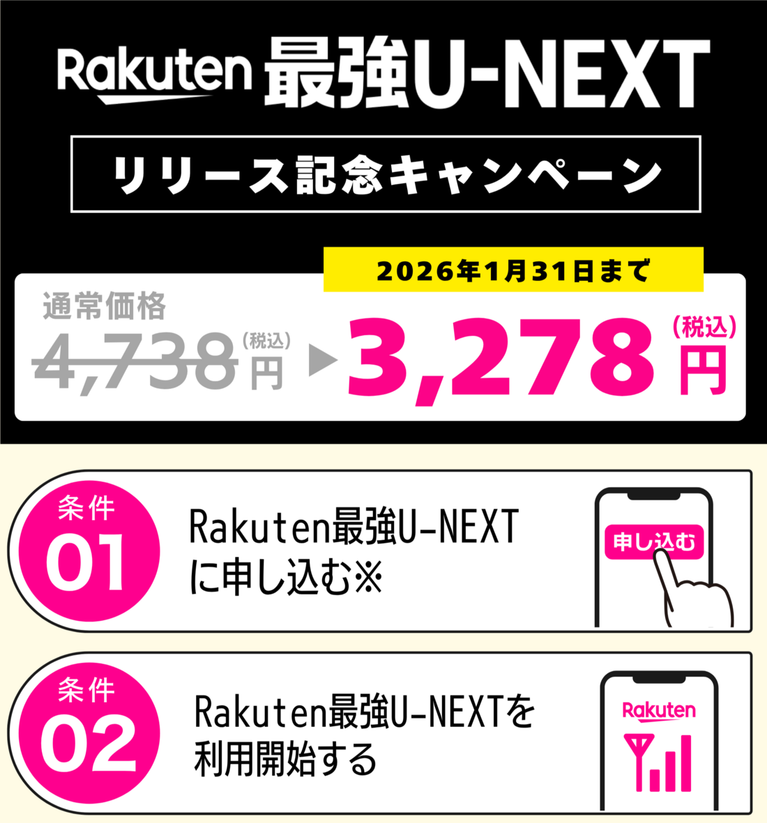 Rakuten最強U-NEXT リリース記念キャンペーン