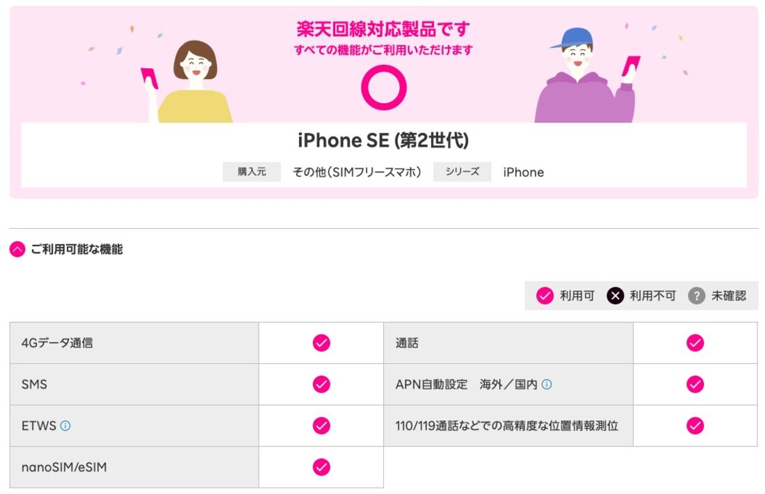 楽天モバイル iPhone SE 第2世代
