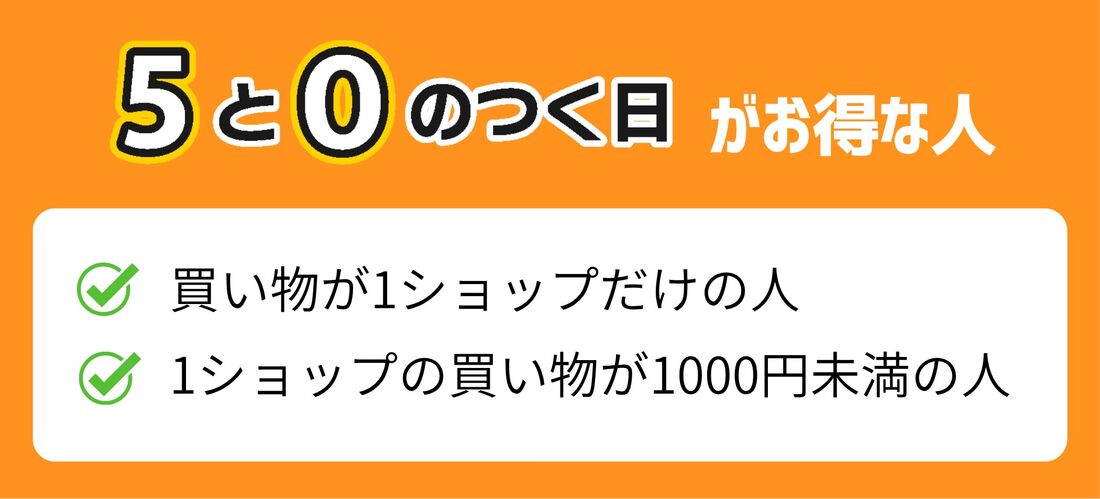 5と0のつく日がお得な人