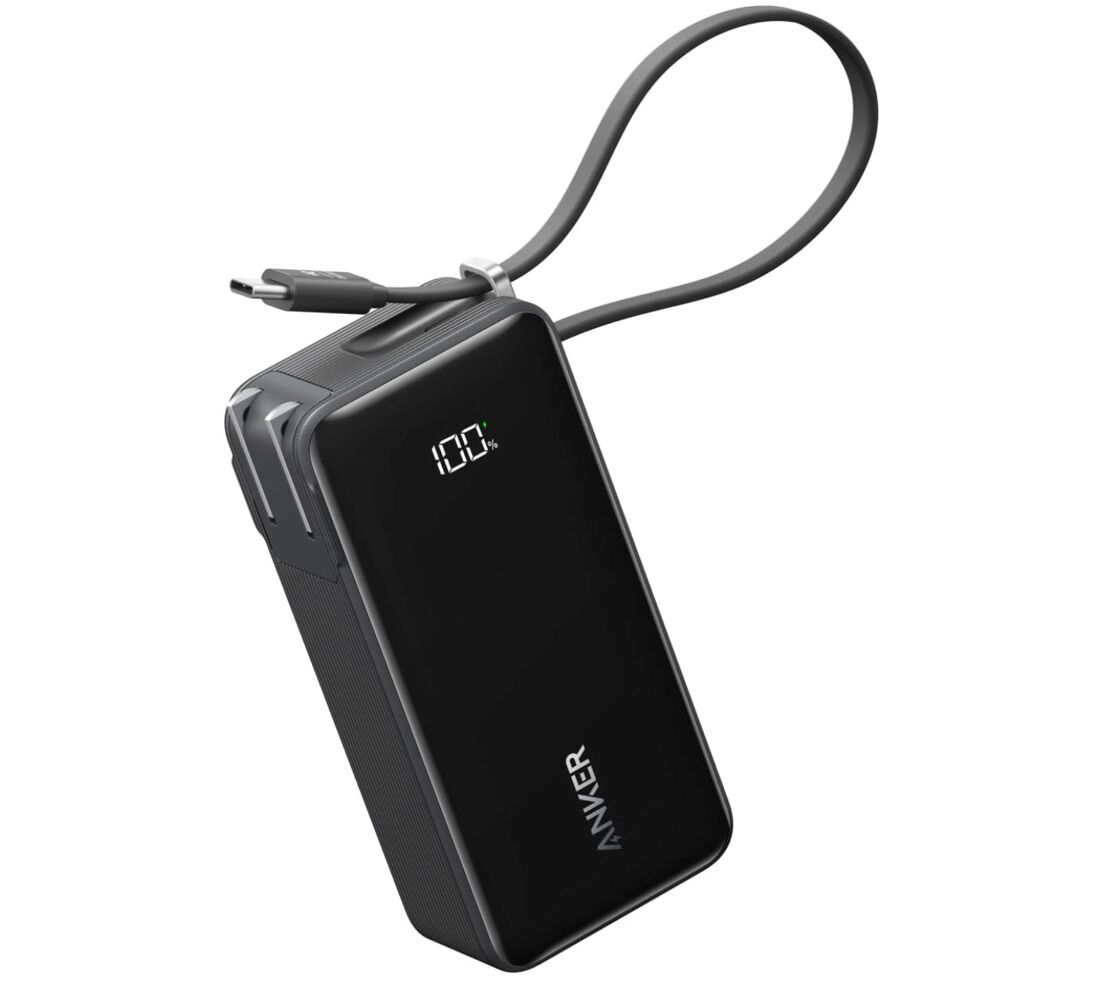 Anker Power Bank (10000mAh, Fusion, Built-In USB-C ケーブル)