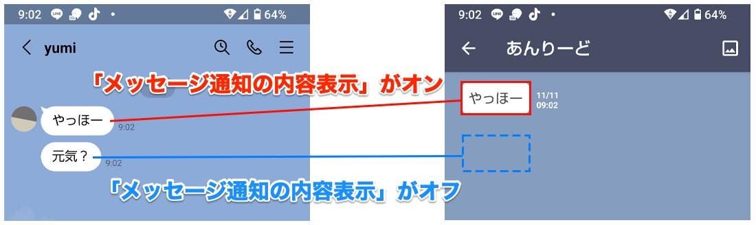 通知が表示されなかったメッセージは反映されない