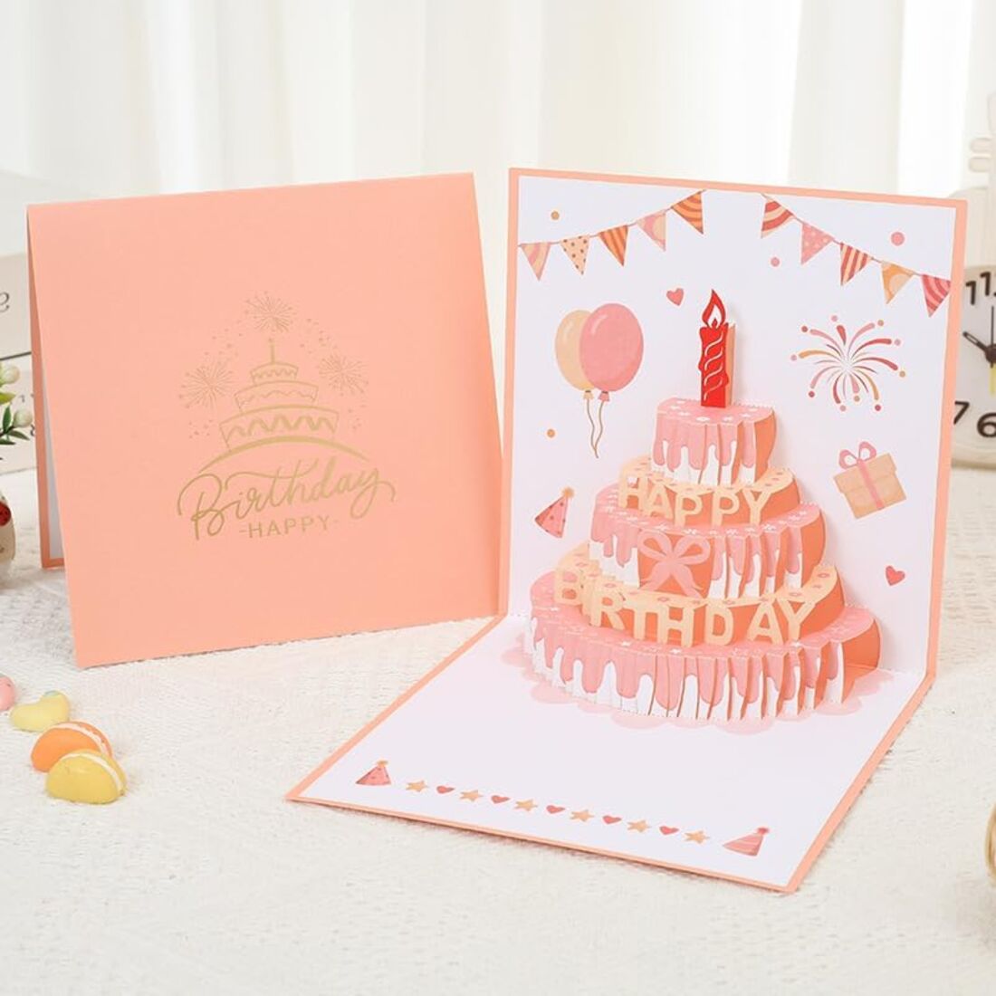3D ポップアップバースデーケーキカード 