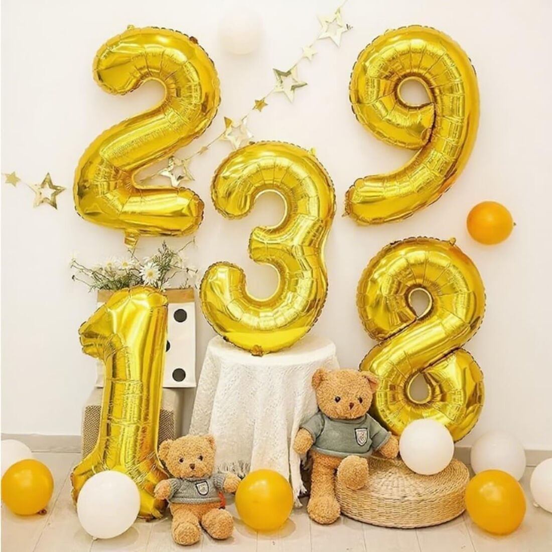 大きな数字のホイルバルーン