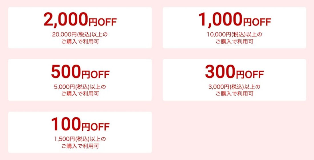 配布されるクーポン