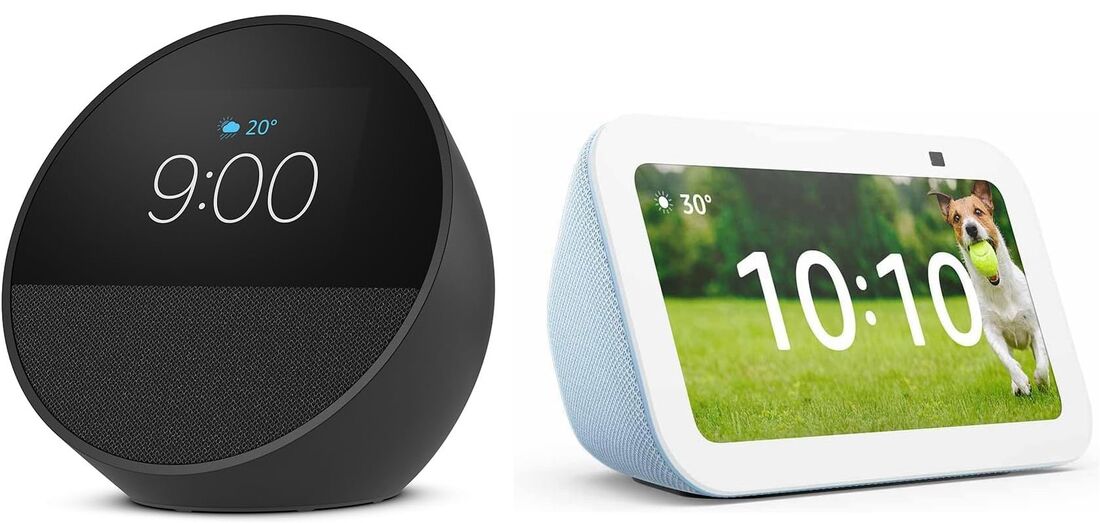 左が「Echo Spot（2024年発売）」、右が「Echo Show 5（第3世代）」