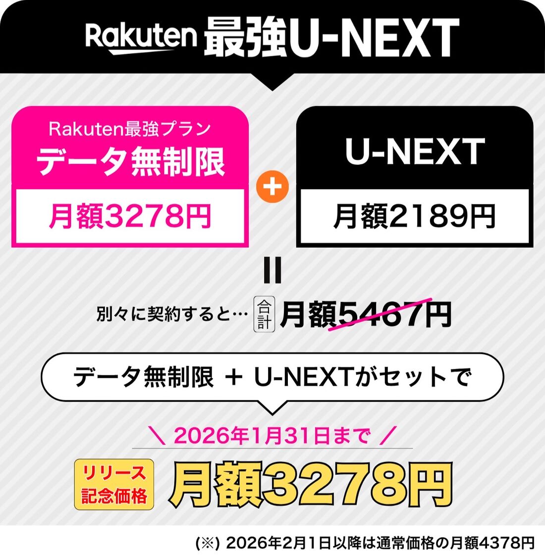 楽天モバイル Rakuten最強U-NEXT