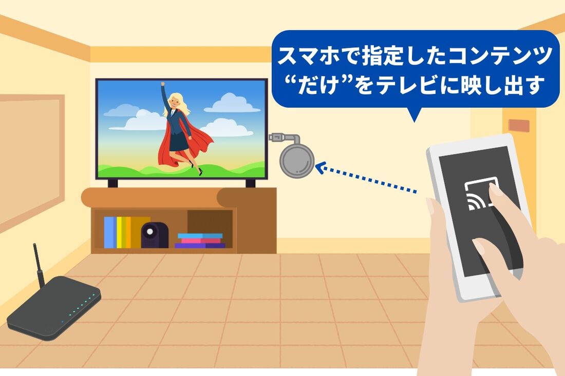 スマホで指定した特定のコンテンツ“だけ”をテレビで再生できる