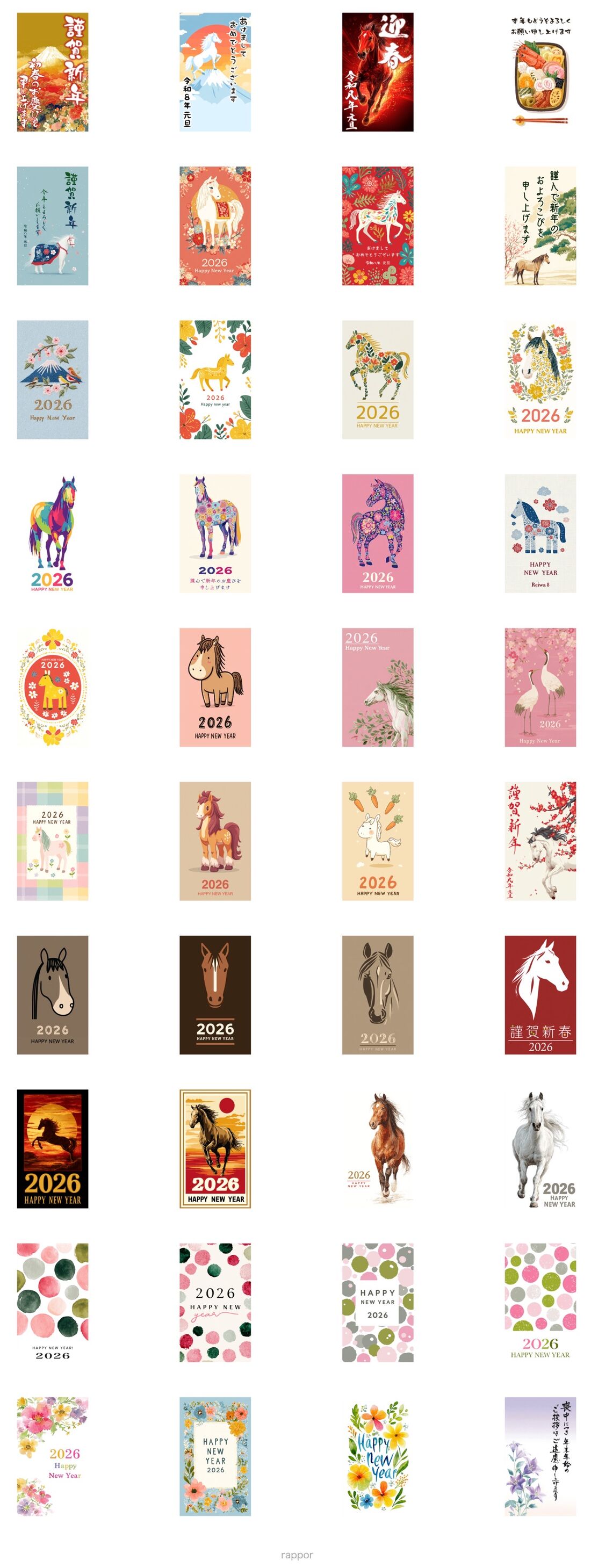 2026/令和8年/午年/馬年/あけおめ/年賀状